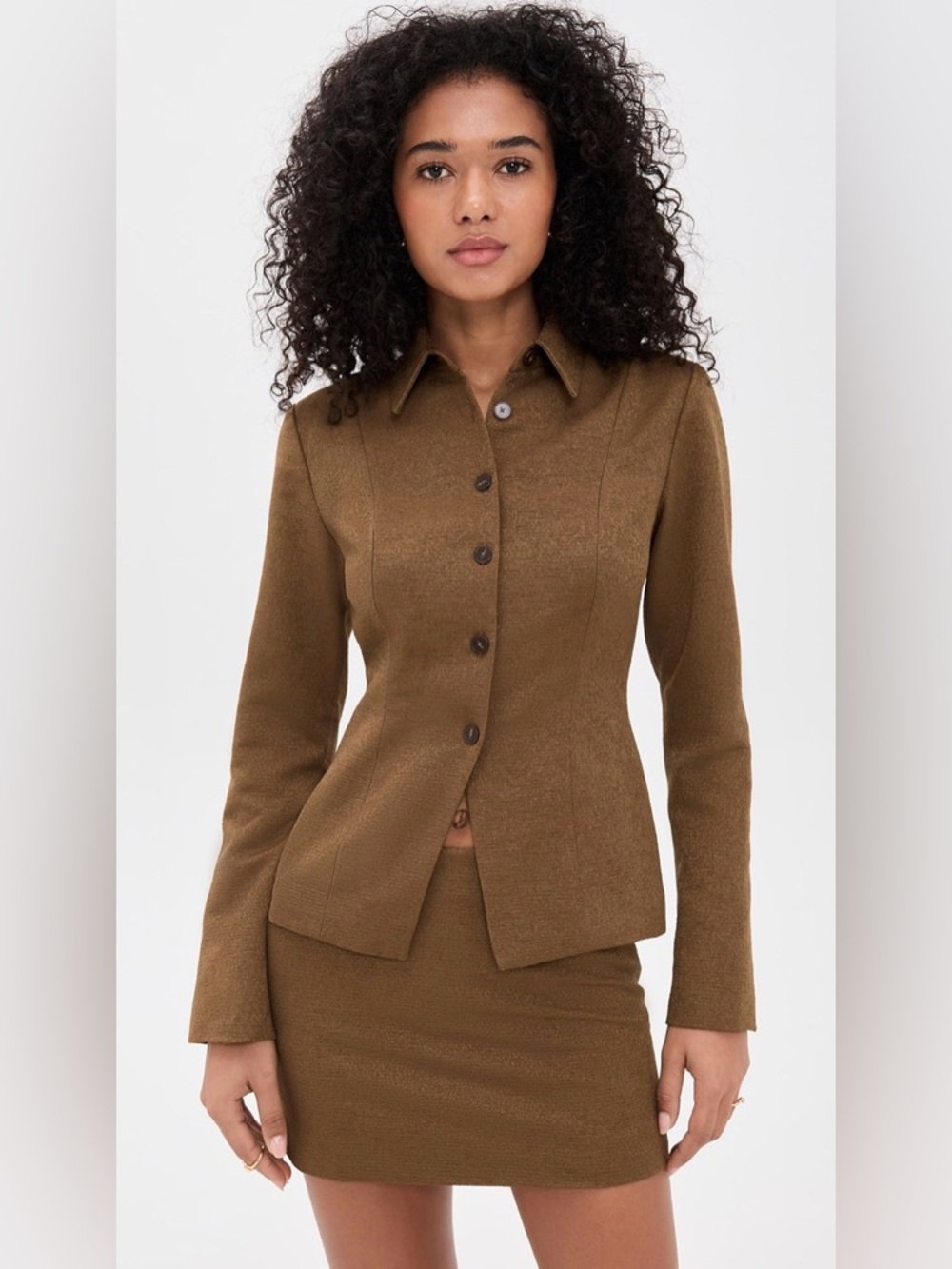 NWT Reformation Chloe Two-Piece Set in Chestnut Size 2 - Picture 2 of 14